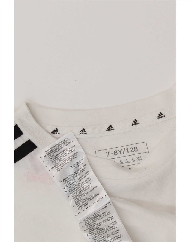 Adidas T-Shirt für Jungen, 7–8 Jahre, weiße Baumwolle
