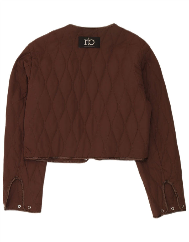 Roccobarocco Damen Crop Steppjacke UK 14 Mittelbraun
