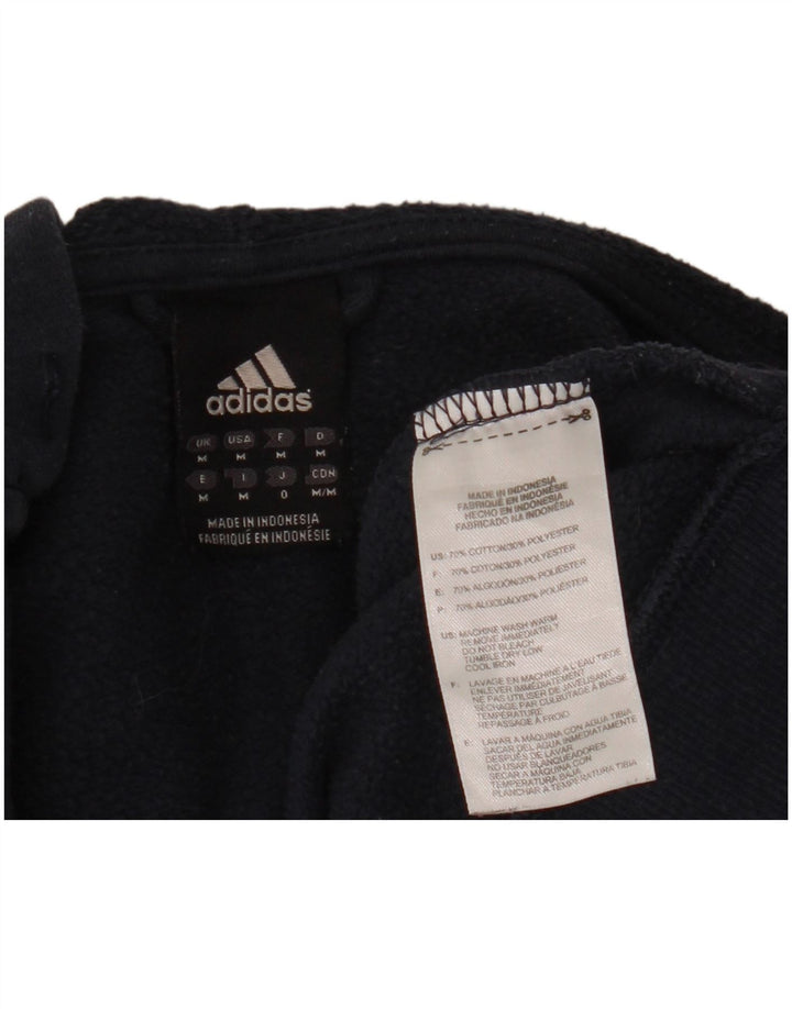 Adidas Herren-Kapuzenpullover mit Reißverschluss, mittlere marineblaue Baumwolle