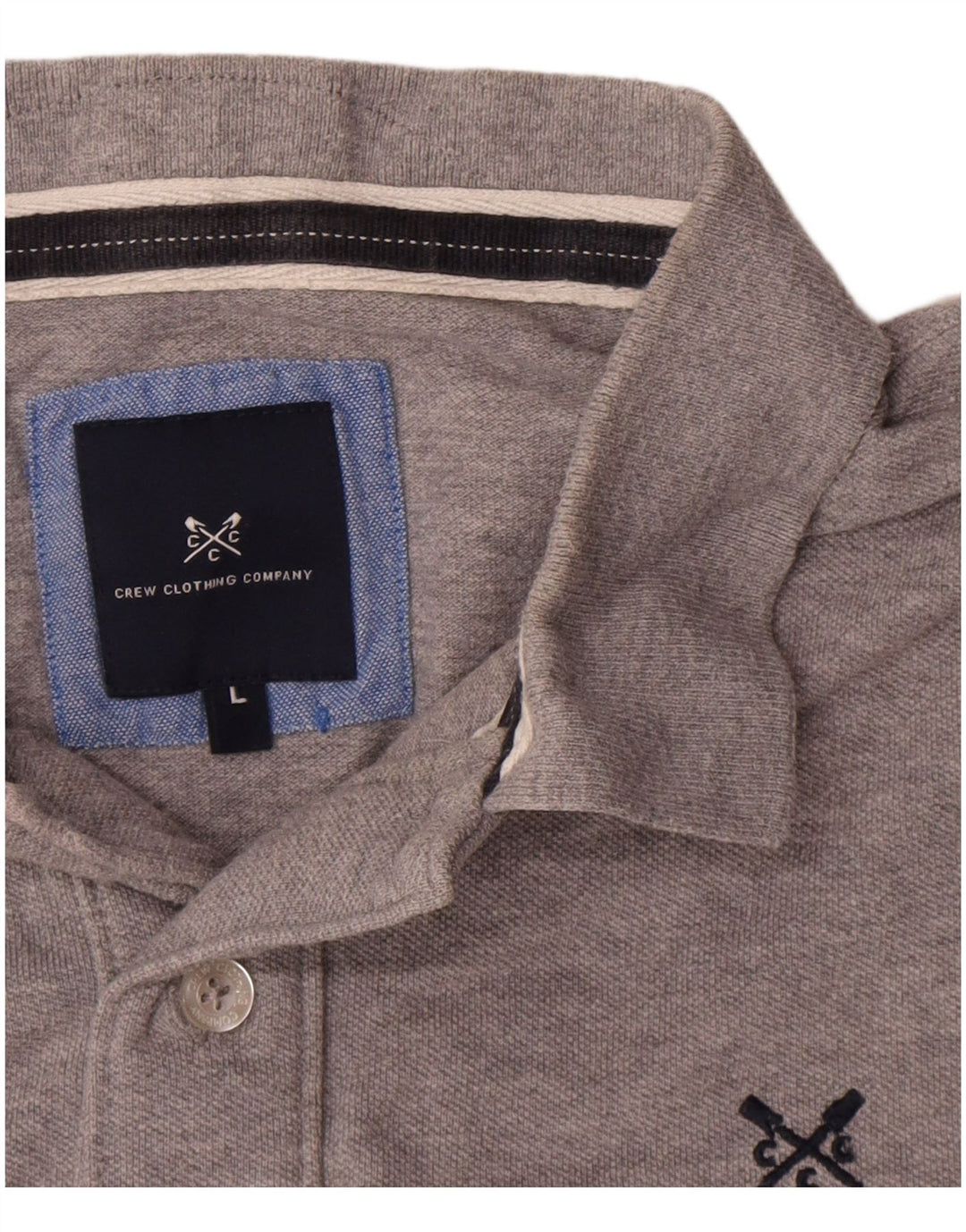 Crew Clothing Herren-Poloshirt, groß, graue Baumwolle