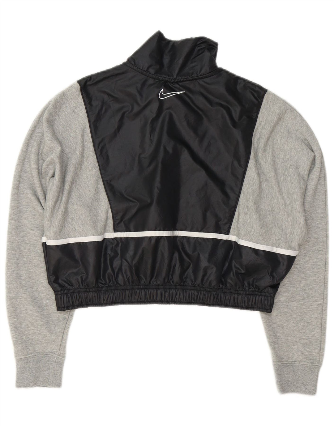 Nike Damen-Pullover, übergroßer Crop-Sweatshirt, Gr. 10, Größe S, Grau, Farbblock