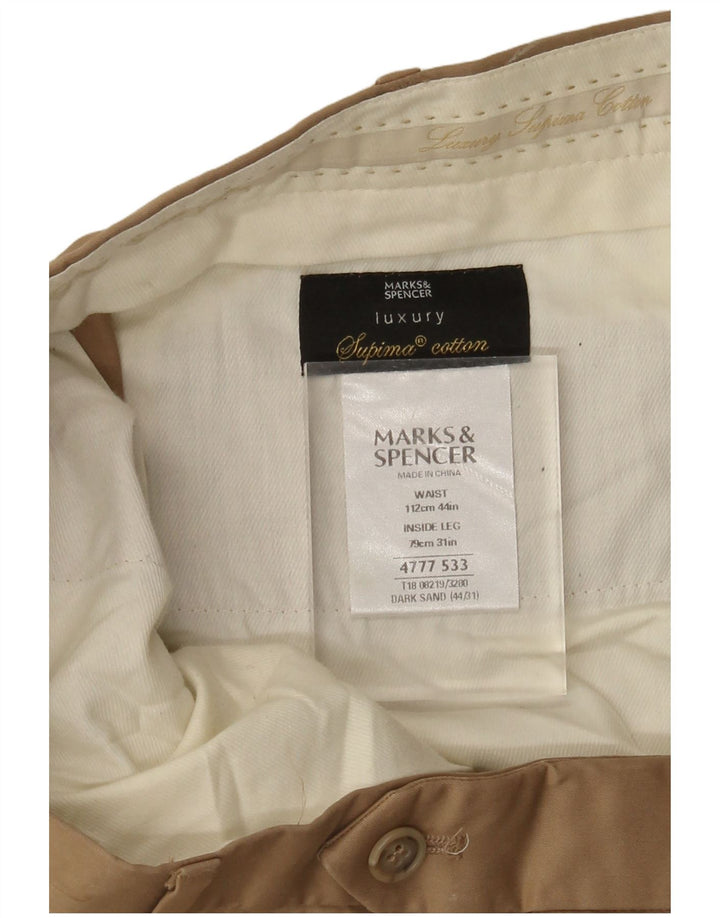MARKS & SPENCER Gerade Herren-Anzughose W44 L31 Beige Baumwolle