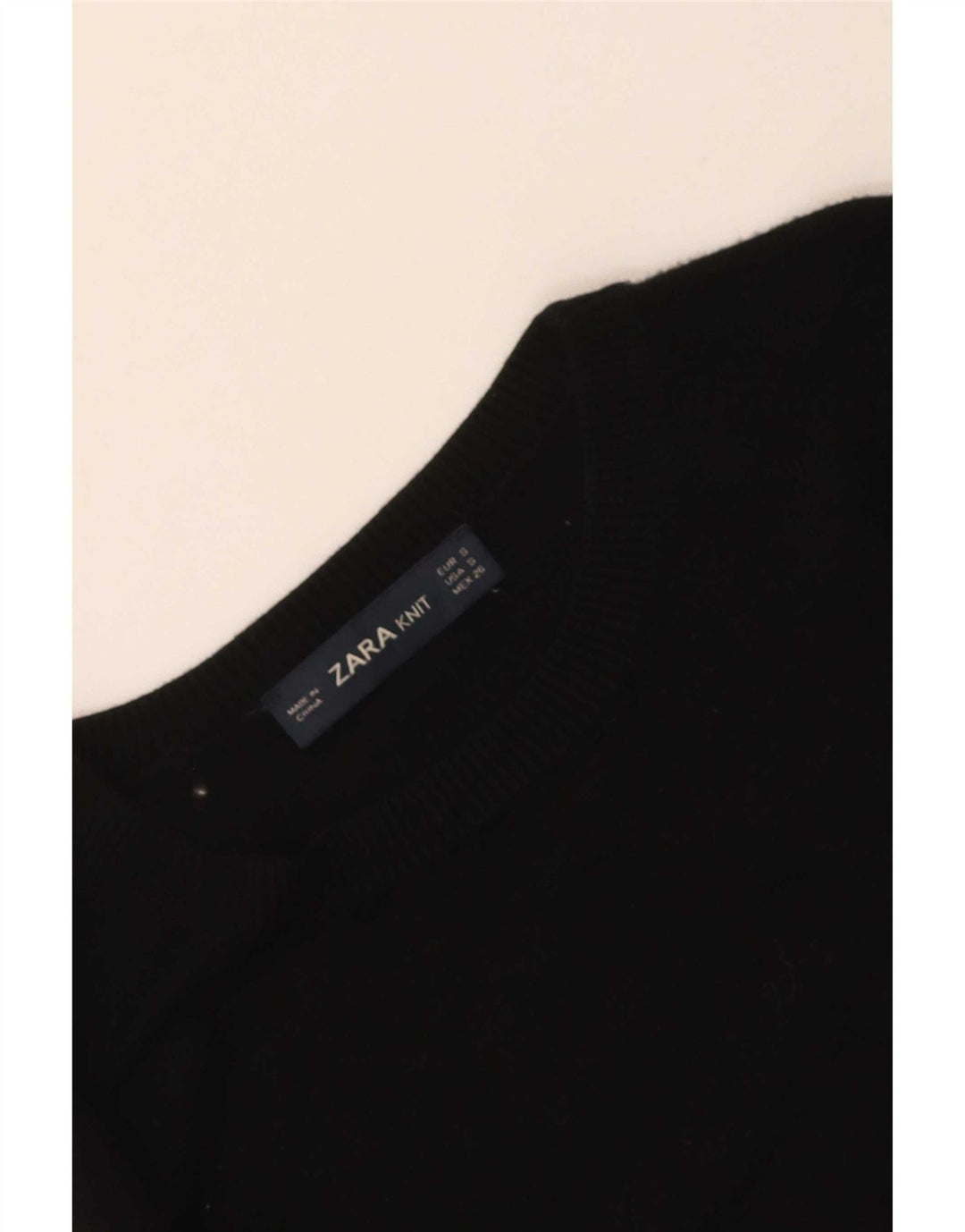 Zara Damen-Pullover mit U-Boot-Ausschnitt, Gr. 8, Schwarz