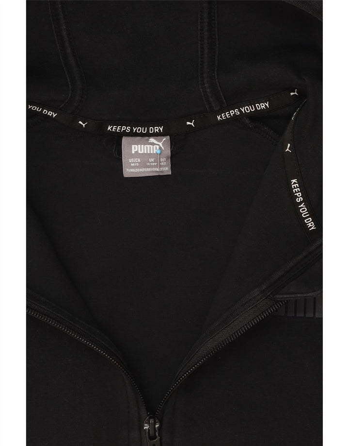 Puma Jungen-Kapuzenpullover mit Reißverschluss, 11–12 Jahre, Schwarz