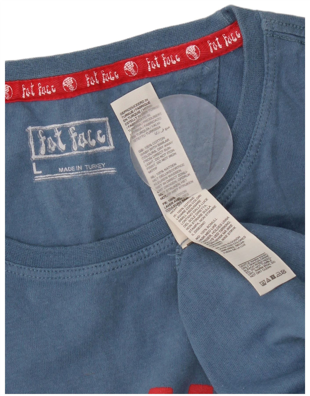 Fat Face Herren-T-Shirt mit Grafik, Größe L, aus blauer Baumwolle