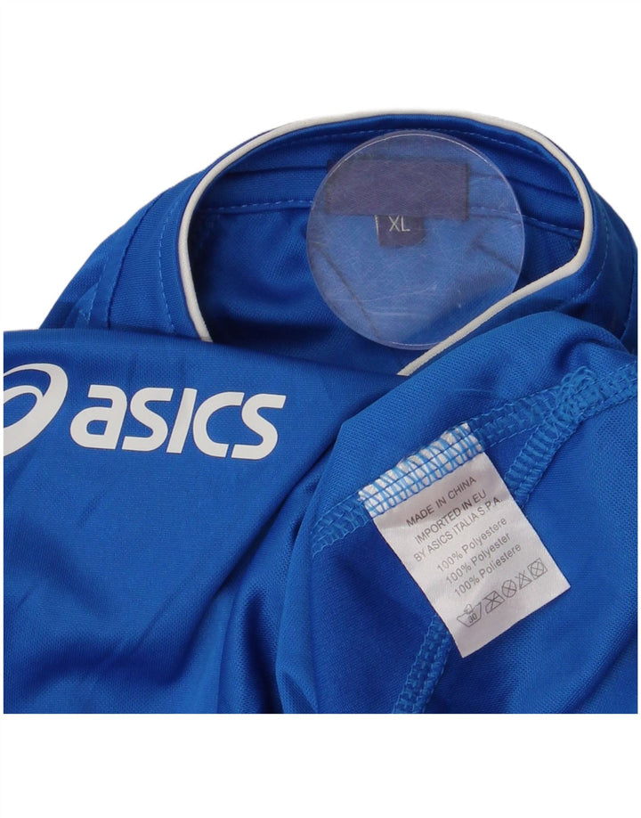 Asics Herren T-Shirt Top XL Blaues Colourblock-Polyester