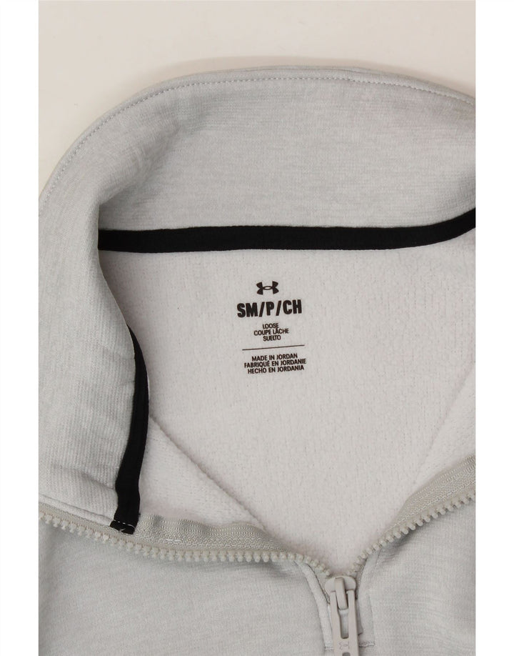 UNDER ARMOUR Mens Zip Neck Sweatshirt Jumper Small Blue Polyester Vintage Under Armour and Second-Hand Under Armour from Messina Hembry 