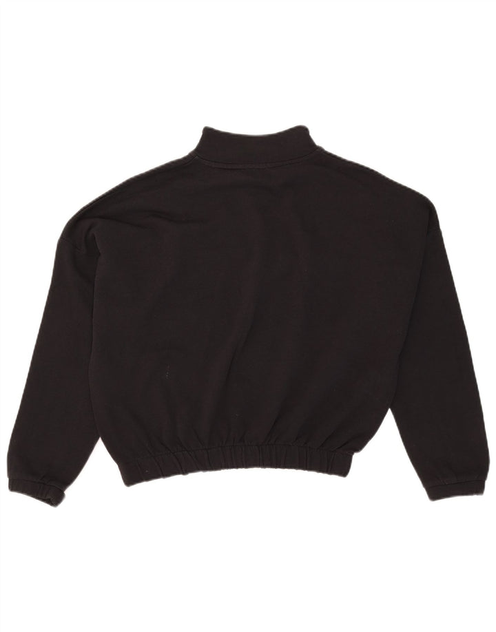Kappa Damen Übergroßer Grafik-Sweatshirt-Pullover UK 10 Small Schwarz