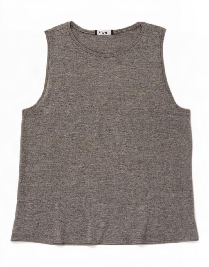 Zara Damen Weste Top UK 18 XL Graue Viskose