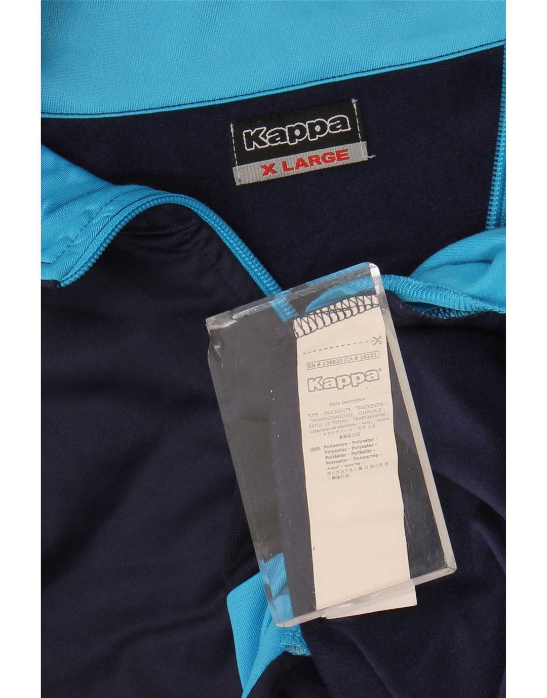 Kappa Damen-Trainingsanzug-Top-Jacke UK 18 XL Marineblaues Colourblock-Polyester