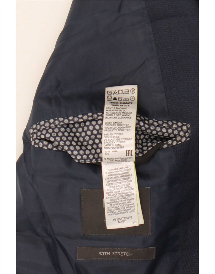 Marks & Spencer Herren-Blazer mit 2 Knöpfen, UK 46 3XL, Marineblau, Polyester