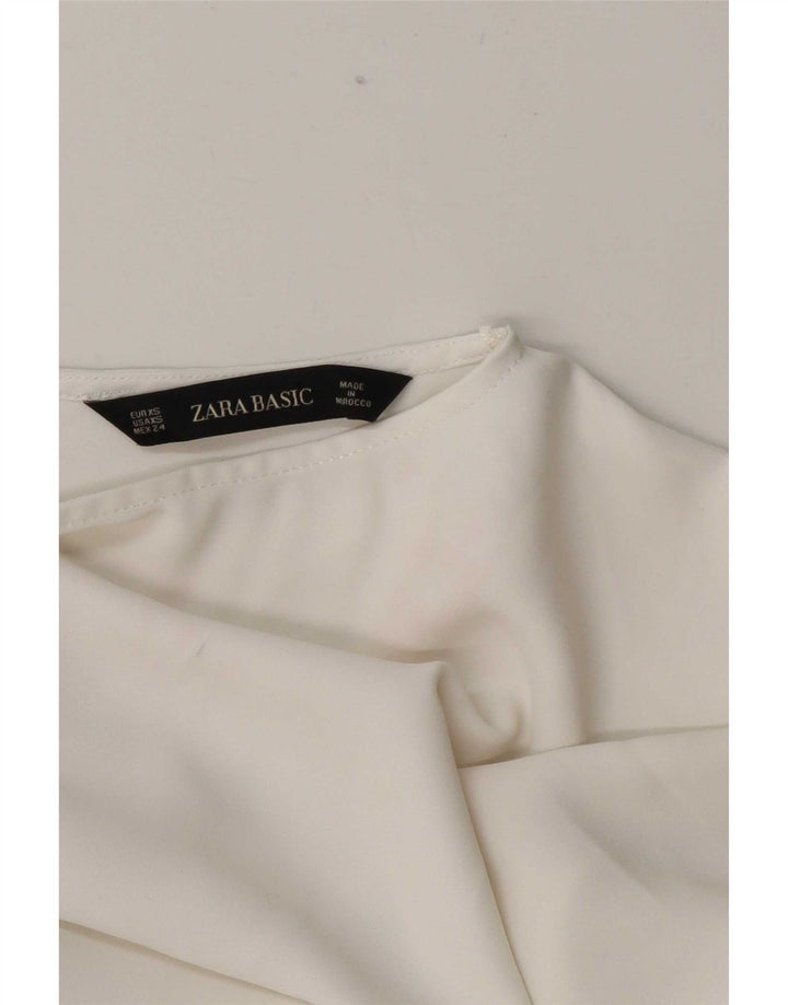 Zara Damen-Blusenoberteil in Übergröße, UK 6, XS, Weiß, Farbblock