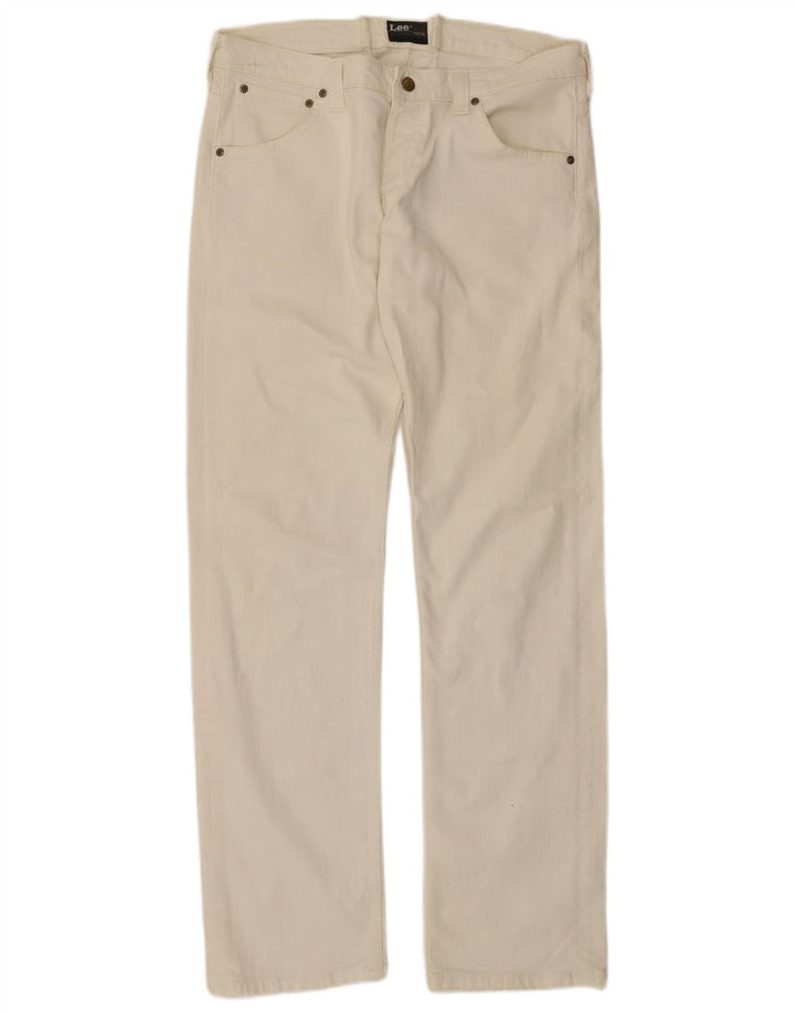 Lee Damen Powell Jeans W36 L33 Weiße Baumwolle
