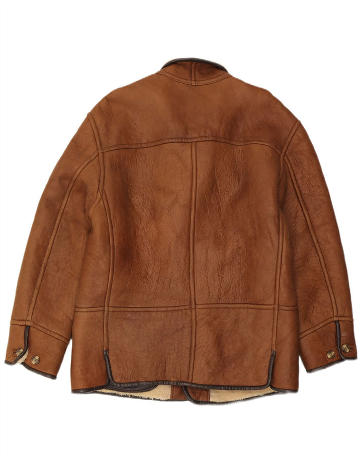 Aston Herren Sherpa Lederjacke UK 40 Large Braun