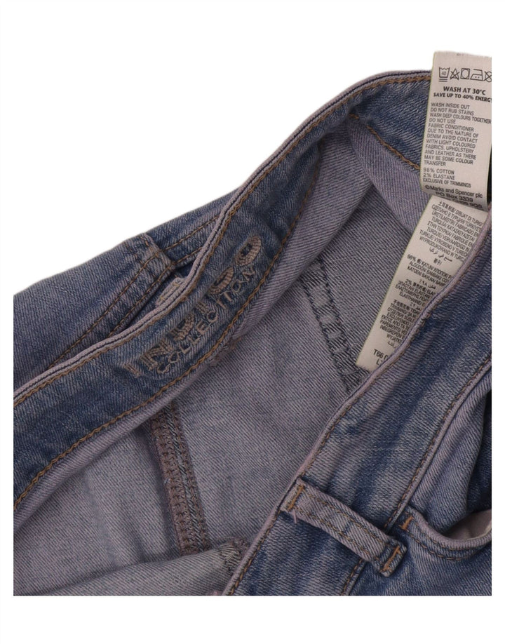 Marks & Spencer Damen Indigo Distressed Denim Rock UK 12 Medium W32 Blau