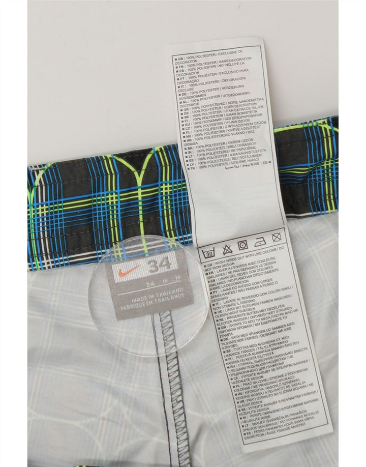 Nike Herren-Badeshorts aus mittelblau kariertem Polyester