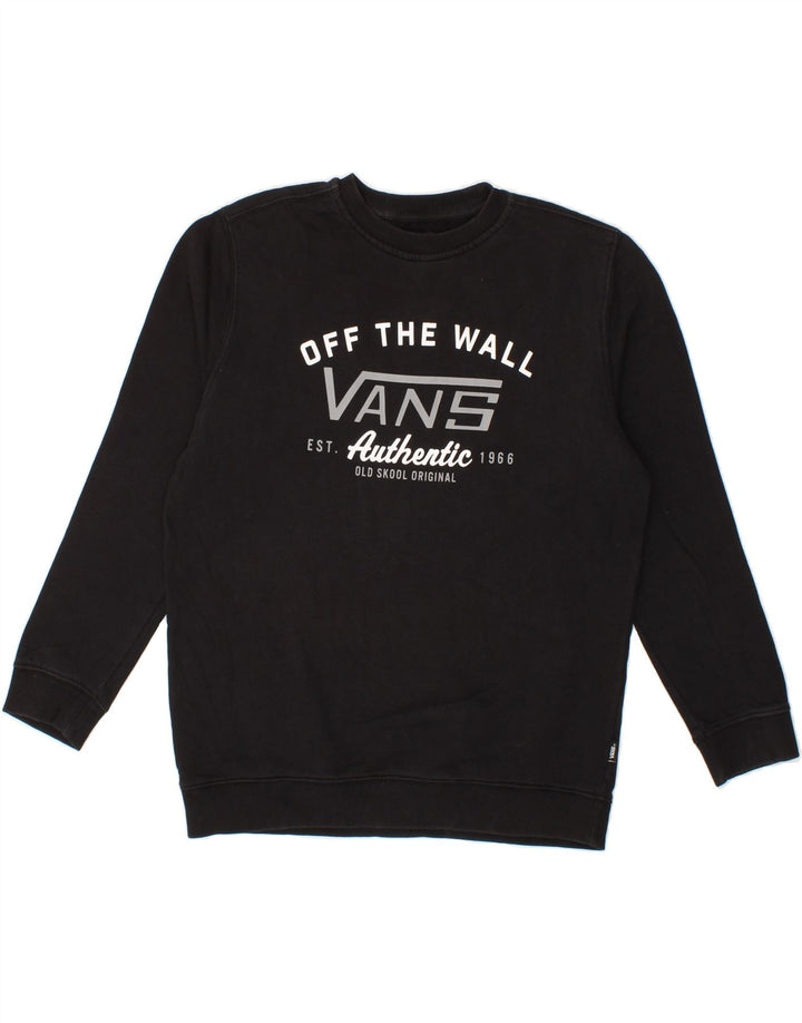 VANS Womens Graphic Hoodie Jumper UK 16 Large Black Vintage Vans and Second-Hand Vans from Messina Hembry 