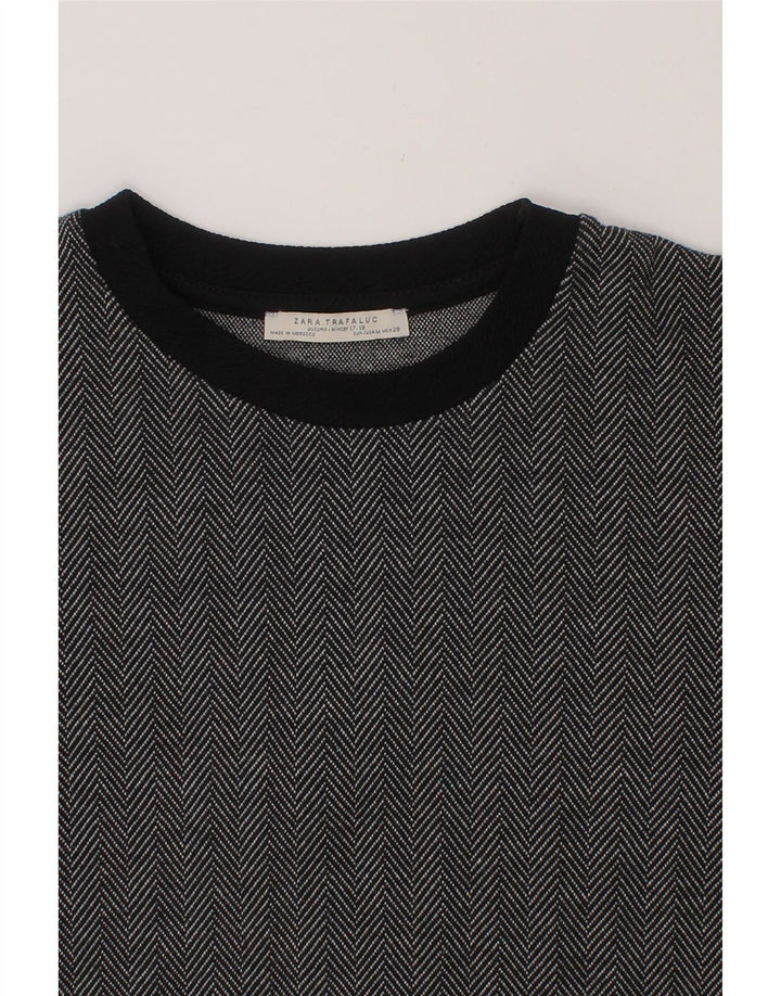 ZARA Girls T-Shirt Top 15-16 Years Grey Herringbone Vintage Zara and Second-Hand Zara from Messina Hembry 