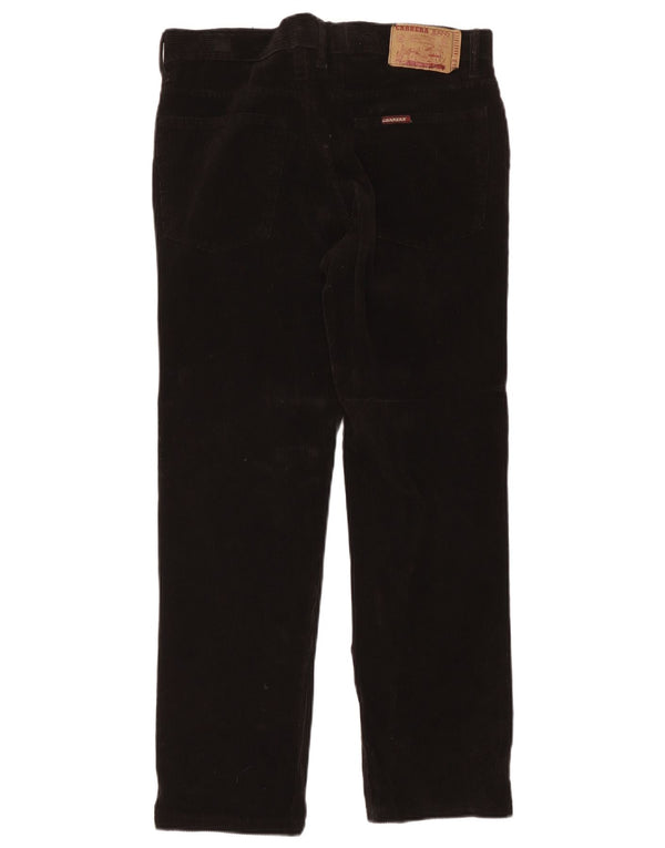 Carrera Mens Straight Corduroy Trousers W31 L28 Black Cotton