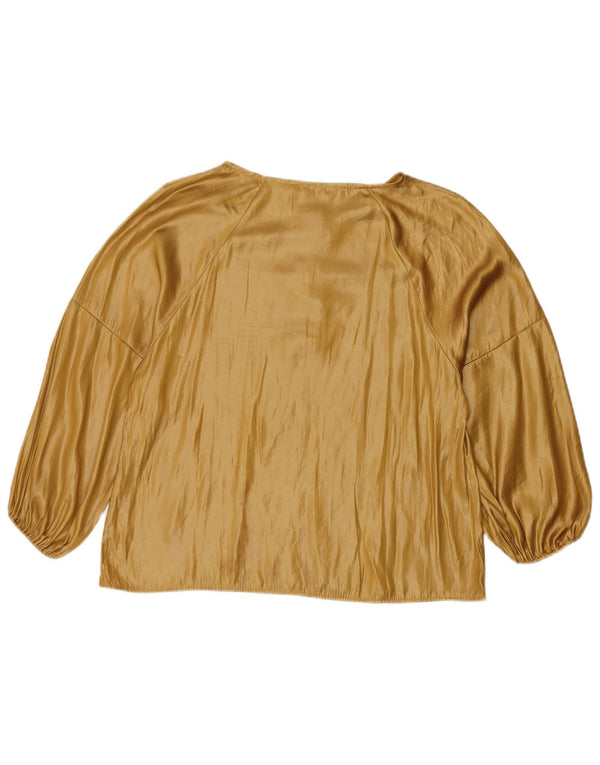 Zara Damen 3/4-Ärmel-Blusenoberteil UK 12 Mittelbeige