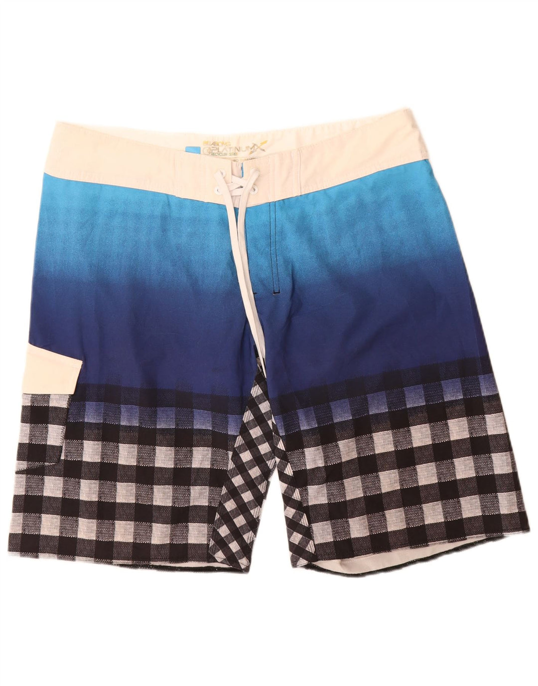 Billabong Herren-Badeshorts, groß, blau kariert, Polyester
