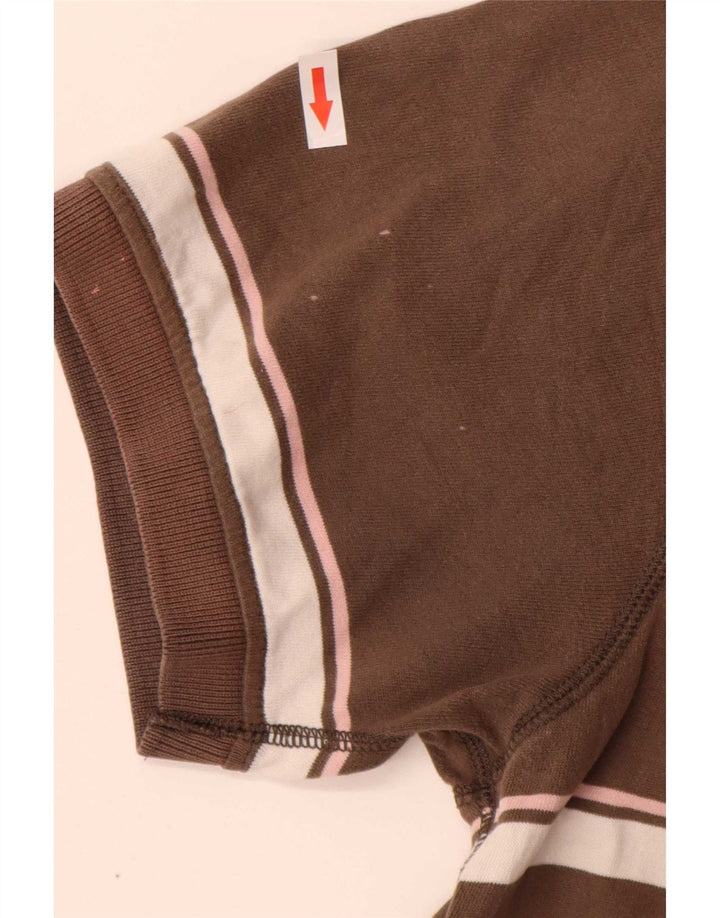 Fat Face Herren-Poloshirt aus mittelbraun gestreifter Baumwolle