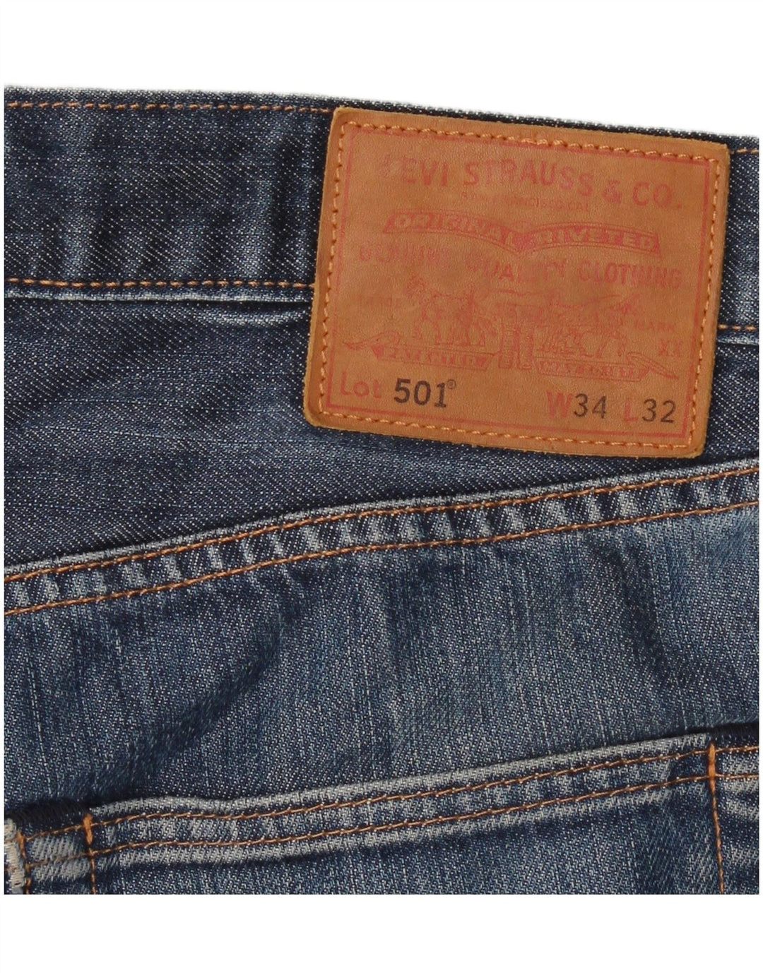 Levi's Herren 501 Straight Jeans W34 L32 Blaue Baumwolle