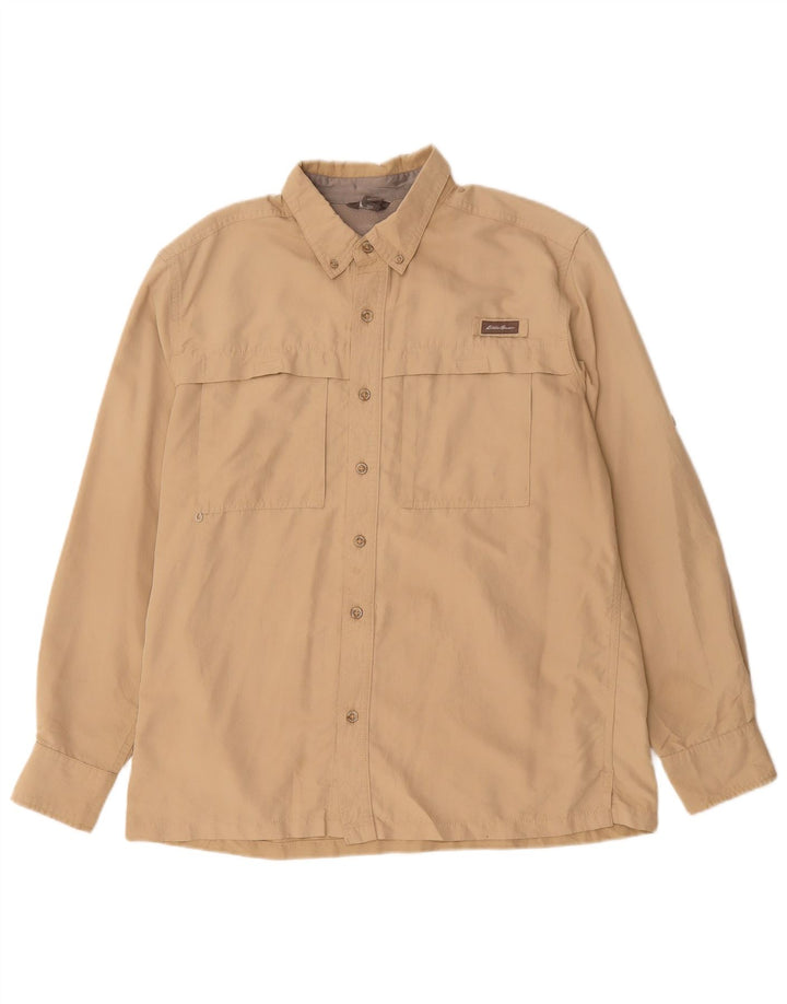 Eddie Bauer Herren-Hemd, groß, beige, Polyester