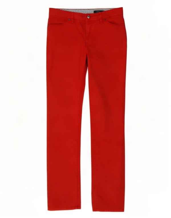 Tommy Hilfiger Damen Skinny Freizeithose US 8 Medium W30 L31 Rote Baumwolle