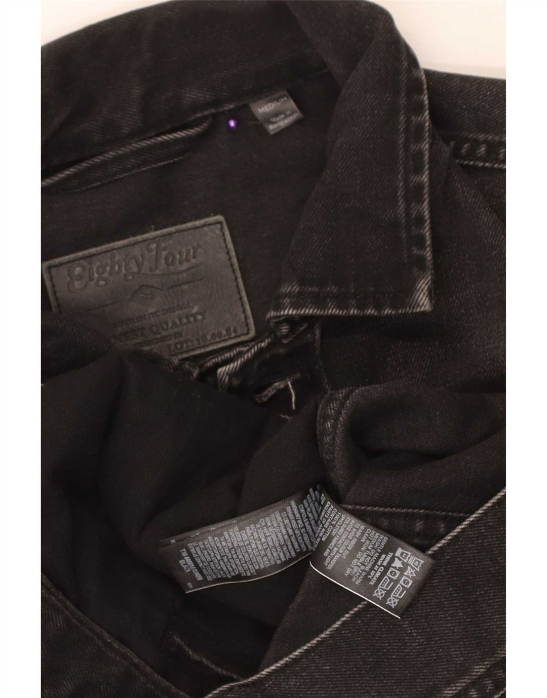 Marks & Spencer Herren Jeansjacke UK 38 Mittelschwarze Baumwolle