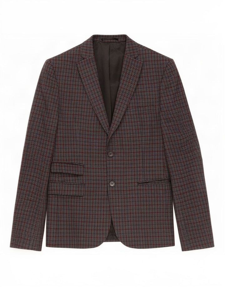 Berna Herren-Blazer mit 2 Knöpfen, UK 38, mittelgrau kariert