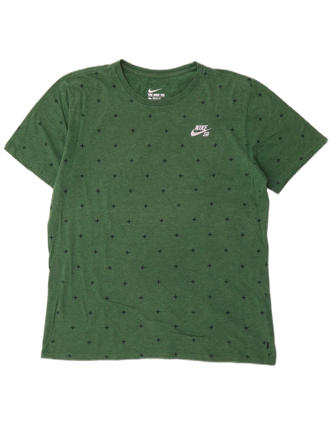 Nike Herren Athletic Cut T-Shirt mit abstraktem Muster, groß, aus grüner Baumwolle