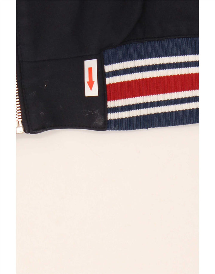 Zara Herren Bomberjacke UK 40 Große marineblau gestreifte Viskose