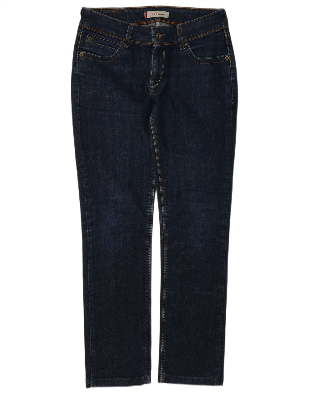 Levi's Damen 571 Slim Jeans W32 L30 Marineblaue Baumwolle