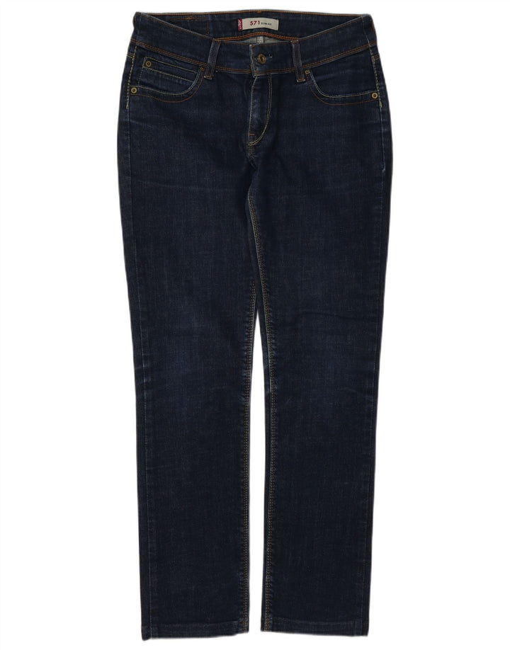 Levi's Damen 571 Slim Jeans W32 L30 Marineblaue Baumwolle