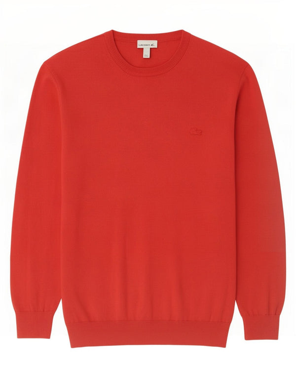 Lacoste Herren-Pullover mit Rundhalsausschnitt, Größe 7 2XL, rote Baumwolle