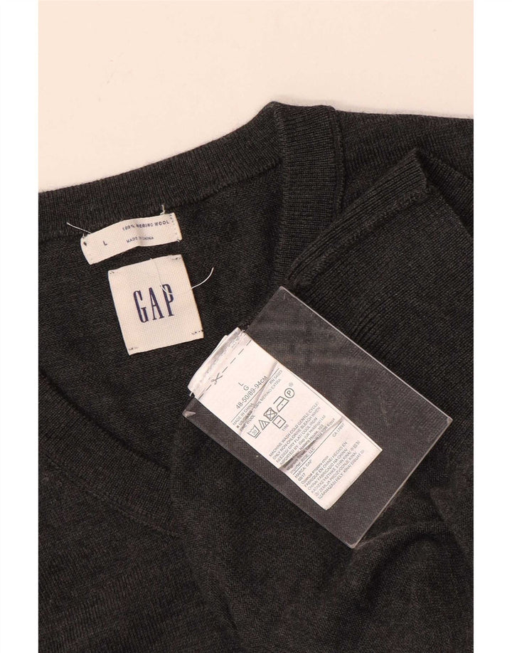 Gap Herren-Pullover mit V-Ausschnitt, große graue Wolle