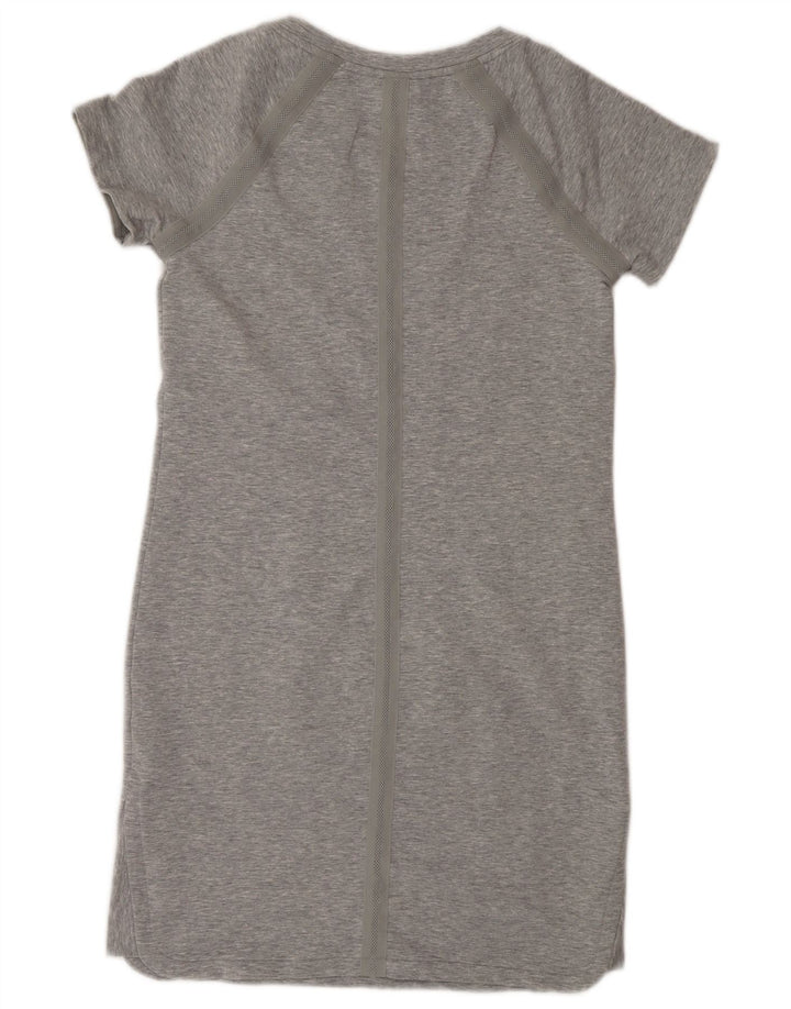 Athleta Damen T-Shirt-Kleid UK 10 Small Grau geflecktes Polyester
