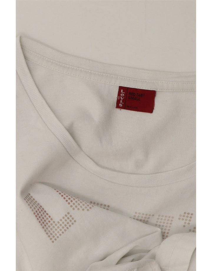 Levi's Damen-T-Shirt mit Grafik, UK 10, Größe S, Weiß