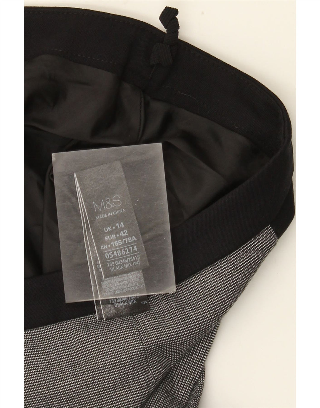 Marks & Spencer Damen Bleistiftrock UK 14 Large W34 Schwarz kariertes Polyester