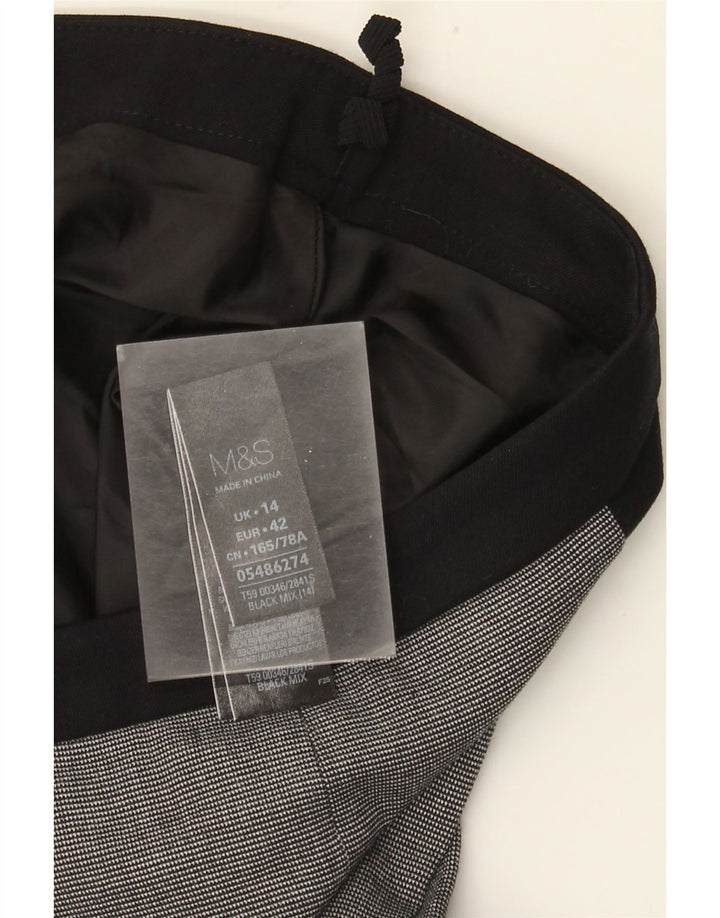 Marks & Spencer Damen Bleistiftrock UK 14 Large W34 Schwarz kariertes Polyester