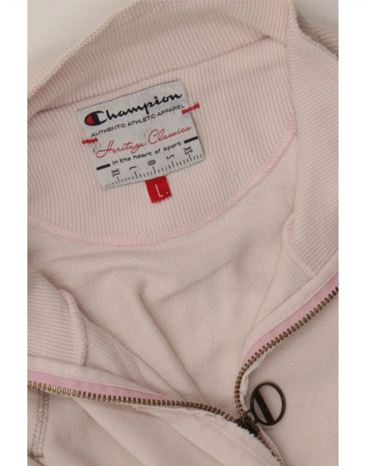 CHAMPION Womens Tracksuit Top Jacket UK 16 Large Pink Cotton Vintage Champion and Second-Hand Champion from Messina Hembry 
