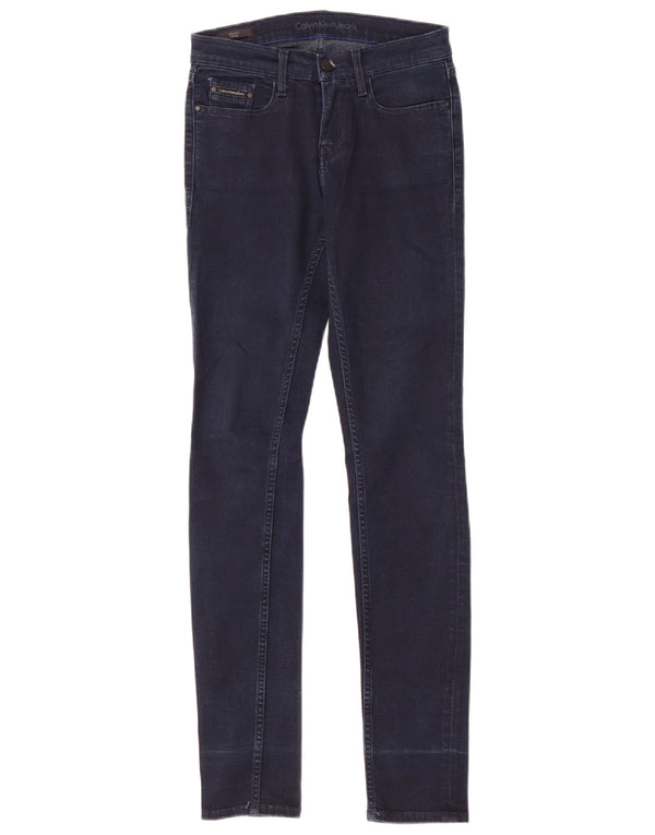 Calvin Klein Damen Mid Rise Skinny Jeans W26 L32 Blaue Baumwolle
