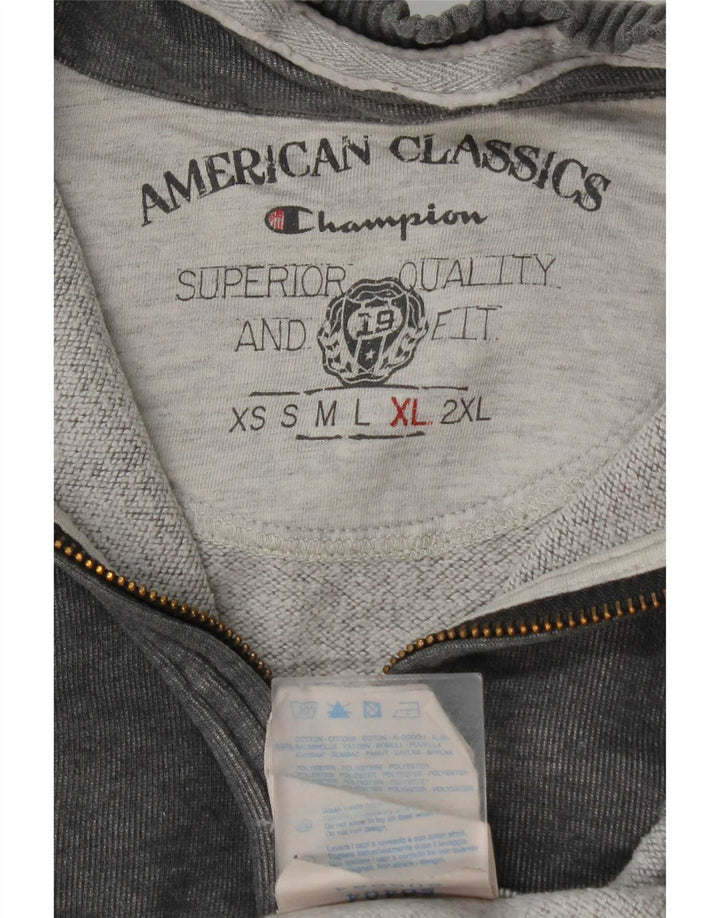 Champion Herren-Sweatshirt mit Reißverschluss, XL, graue Baumwolle