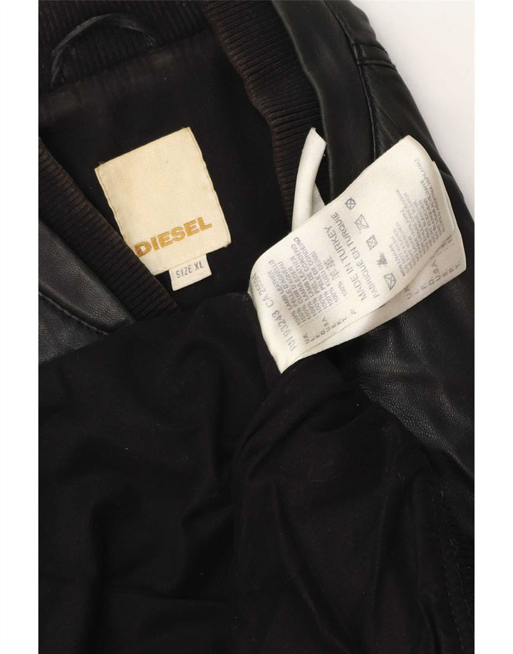 Diesel Herren Lederjacke UK 42 XL Schwarz
