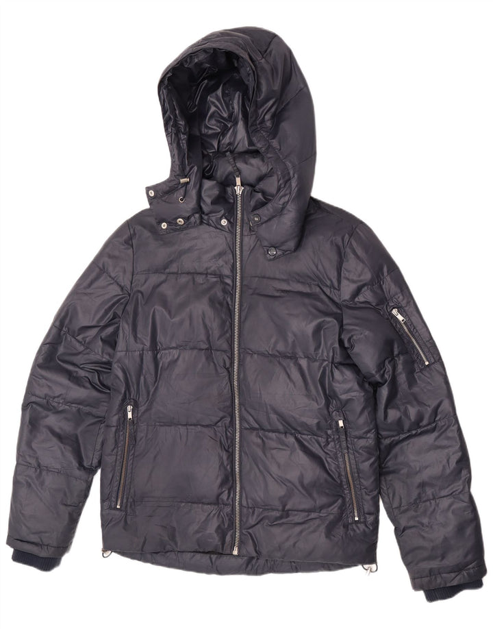 Lee Wattierte Herrenjacke mit Kapuze, UK 36, Größe S, Marineblau, Polyester