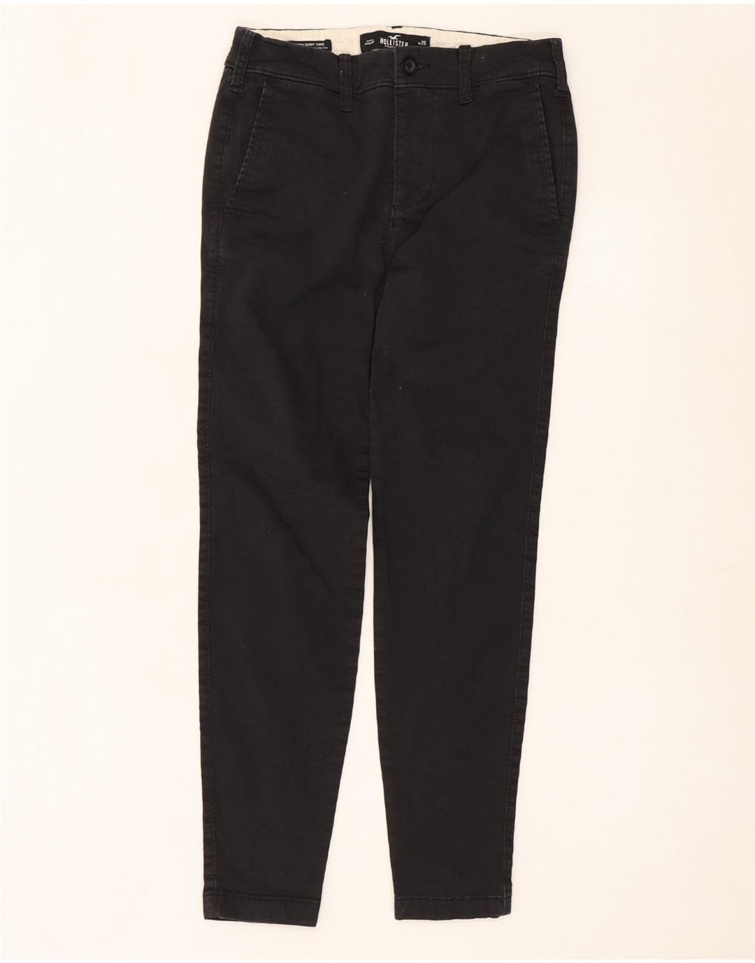 HOLLISTER Skinny Chino-Hose für Damen, W26, L30, schwarze Baumwolle