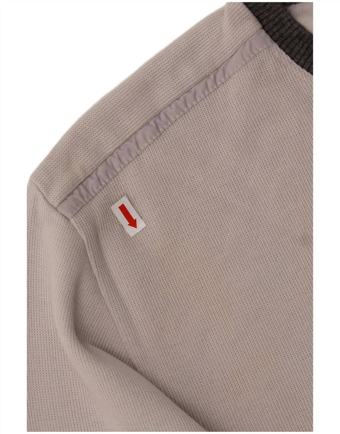 HUGO BOSS Herren-Top, langärmelig, XL, gebrochenes Weiß, Colourblock-Baumwolle