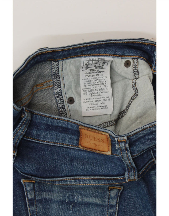 GUESS Damen Slim Jeans W25 L27 Blaue Baumwolle