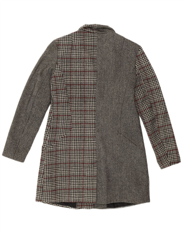 Desigual Damen Mantel EU 40 Mittelgraues Patchwork-Polyester